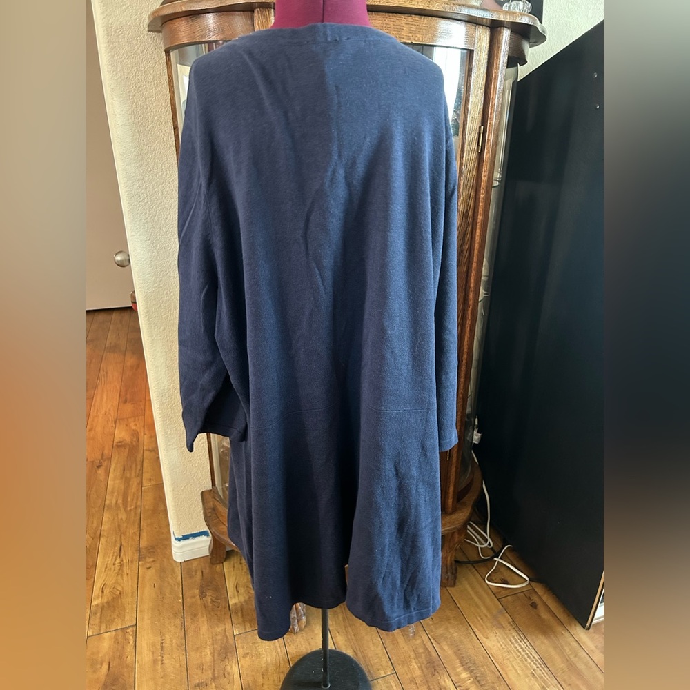 Isaac Mizrahi Live Navy Blue Long Cardigan - image 4